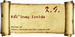 Kálnay Izolda névjegykártya